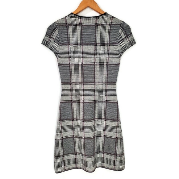 Theory Plaid Cap Sleeve 100% Merino Wool Mini Dress Branteen JQ Size P/ 00/0 - Picture 5 of 8